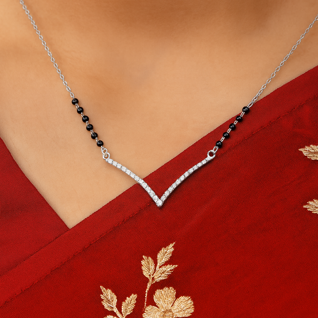 Graceful V-Cut Solitaire Mangalsutra