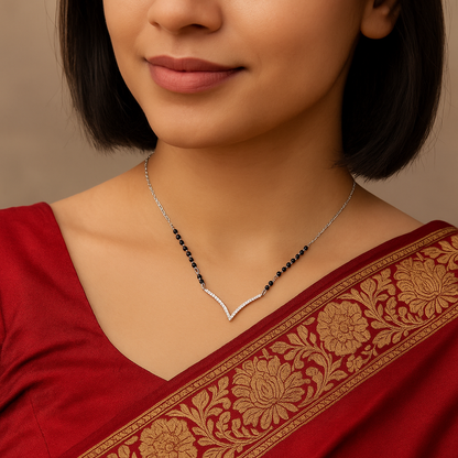 Graceful V-Cut Solitaire Mangalsutra