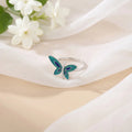 Green Butterfly Sterling Silver Ring
