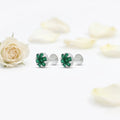 Green Gemstone Stylish Silver Earrings