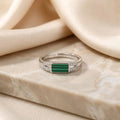 Green Malachite Sterling Silver Ring For Girls