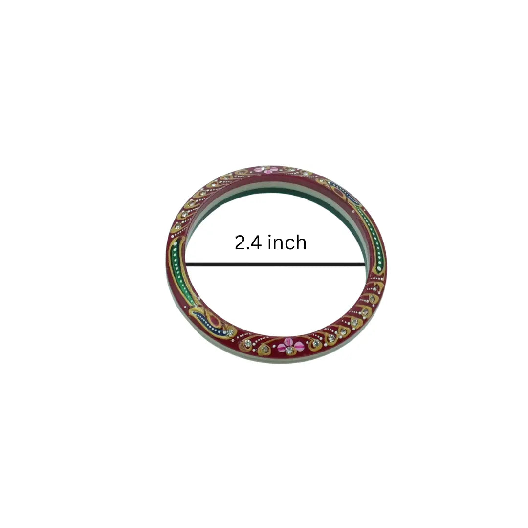 Handcrafted Rajasthani Bangles Set – Red & Green Traditional Ethnic Jewelry for Women
