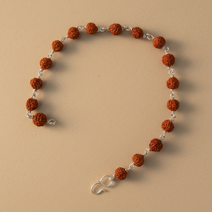 Handcrafted Silver Rudraksha Beads Bracelet