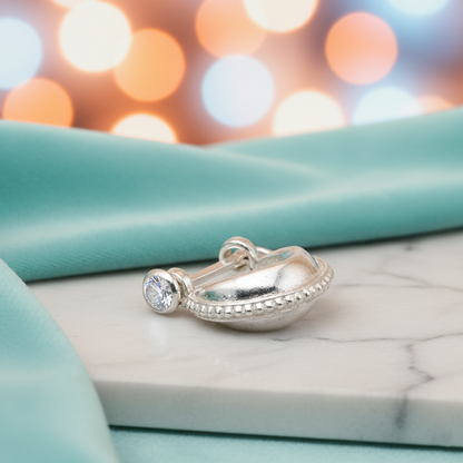 Handcrafted Silver Bali Stud Earrings for Boys