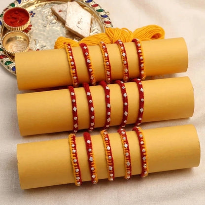 Handcrafted Silver Buds Rakhi Assorted Design