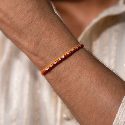 Handcrafted Silver Buds Rakhi Assorted Design