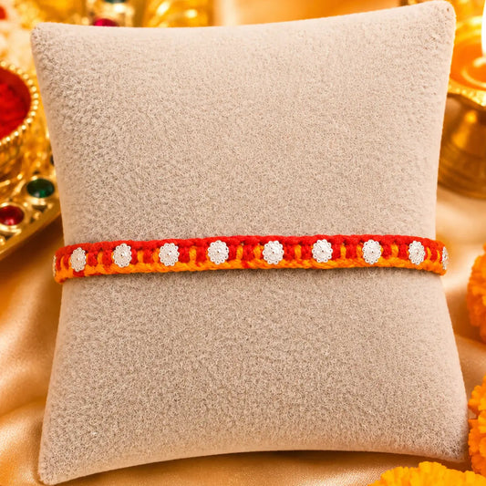 Handcrafted Silver Buds Rakhi Assorted Design (combo)