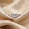 Heart-Shaped Crystal Statement Ring with Baguette Accent Band