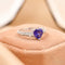 Heart Cut Amethyst Diamond Accent Sterling Silver Ring