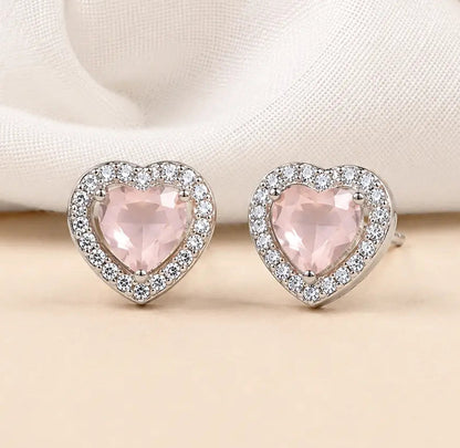 Heart Shape Pink Stone Mangalsutra Set with Matching Earrings 