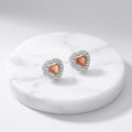 Heart Earrings Center Gem Surrounded by Crystals