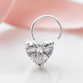 Heart Shaped Silver CZ Pendant with Sparkling Crystal Design