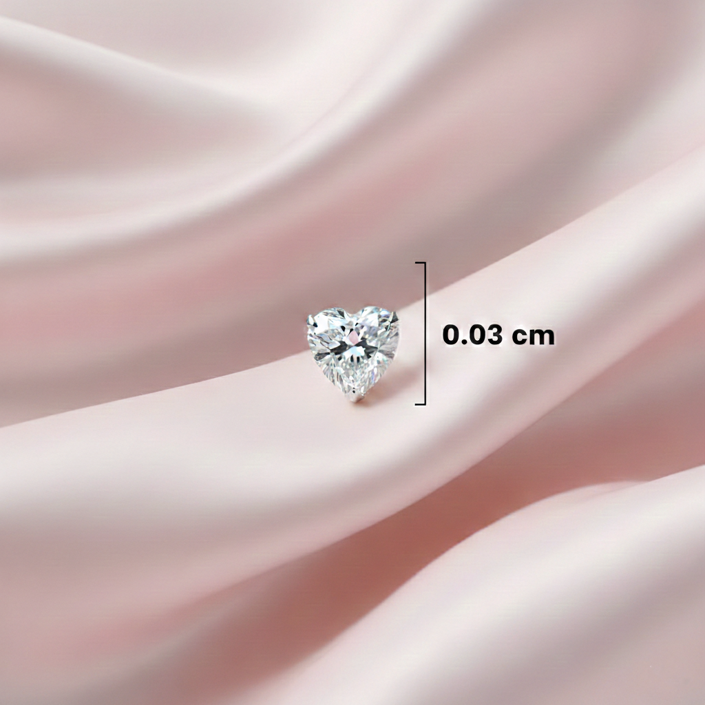 Heart Shape Diamond Nose Pin for Women