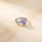 Heart Shape Purple Stone Silver Ring for Girls
