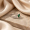 Heart Shaped Emerald Love Silver Ring