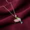 Hummingbird with Zircon Stones Silver Necklace