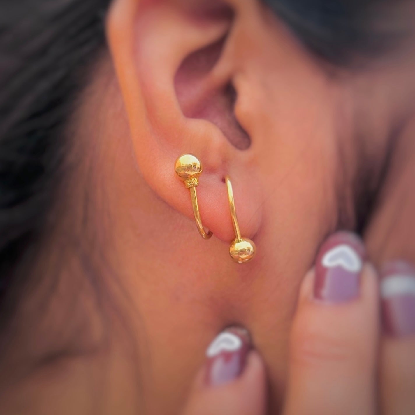 Elegant solid gold plated silver ball stud earrings for daily wear