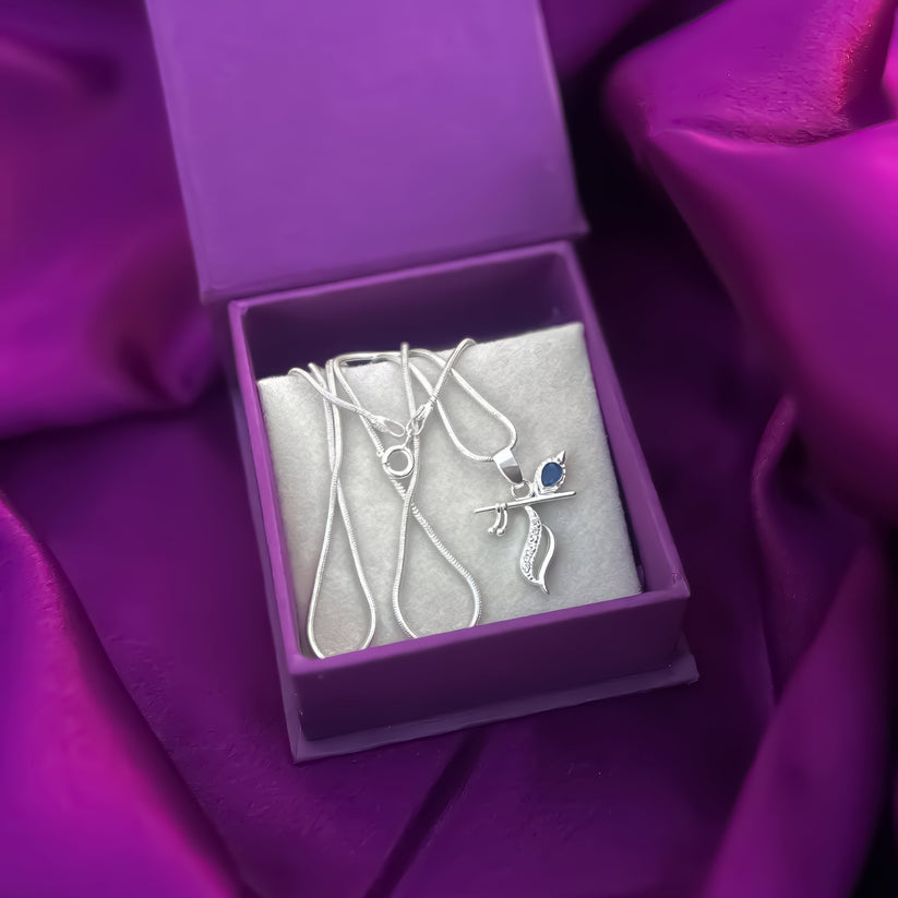 Silver Flute Pendant Intricate Modern Design – Khushbu Jewellers