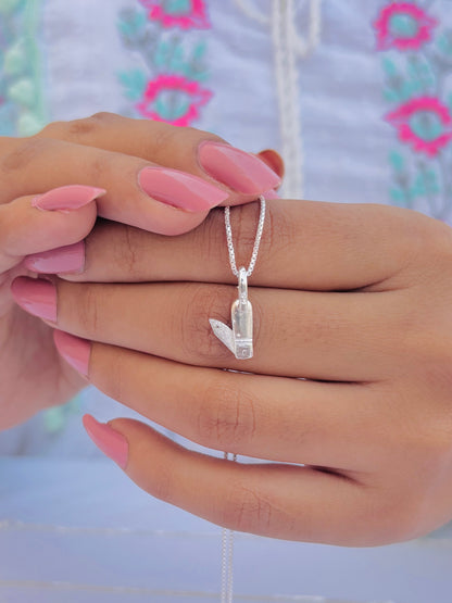 Sleek and classic silver knife pendant necklace for young women