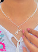 Delicate silver scissor pendant necklace for women with minimalist design