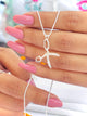 Minimalistic sterling silver scissor charm on an elegant chain for women