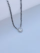 Modern Black Beads Mangalsutra with Oval Shape Stone Pendant