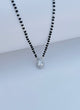 Elegant Black Bead Mangalsutra with Teardrop Gemstone Pendant