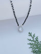 Elegant Black Bead Mangalsutra with Teardrop Gemstone Pendant