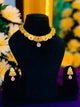 Traditional Gold Polish Silver Necklace with Earrings and Vibrant Multicolor Stones.