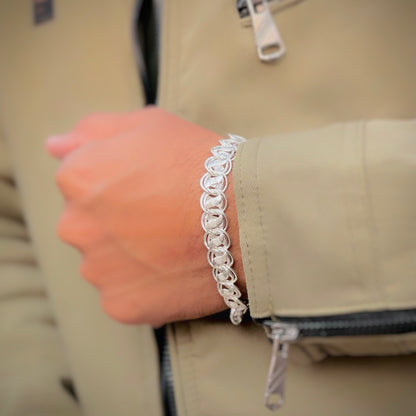 Unisex Silver Bracelet Set - Trendy Boy & Girl Couple Combo.