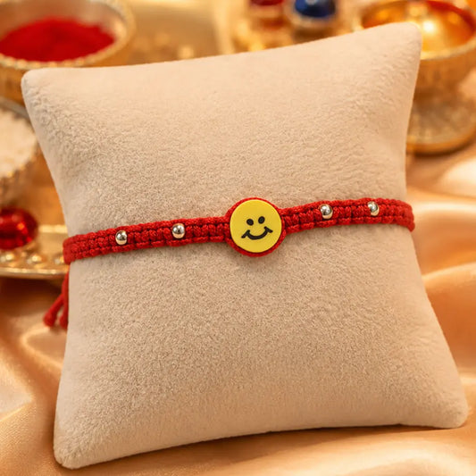 Joyful Smiley Rakhi in Silver