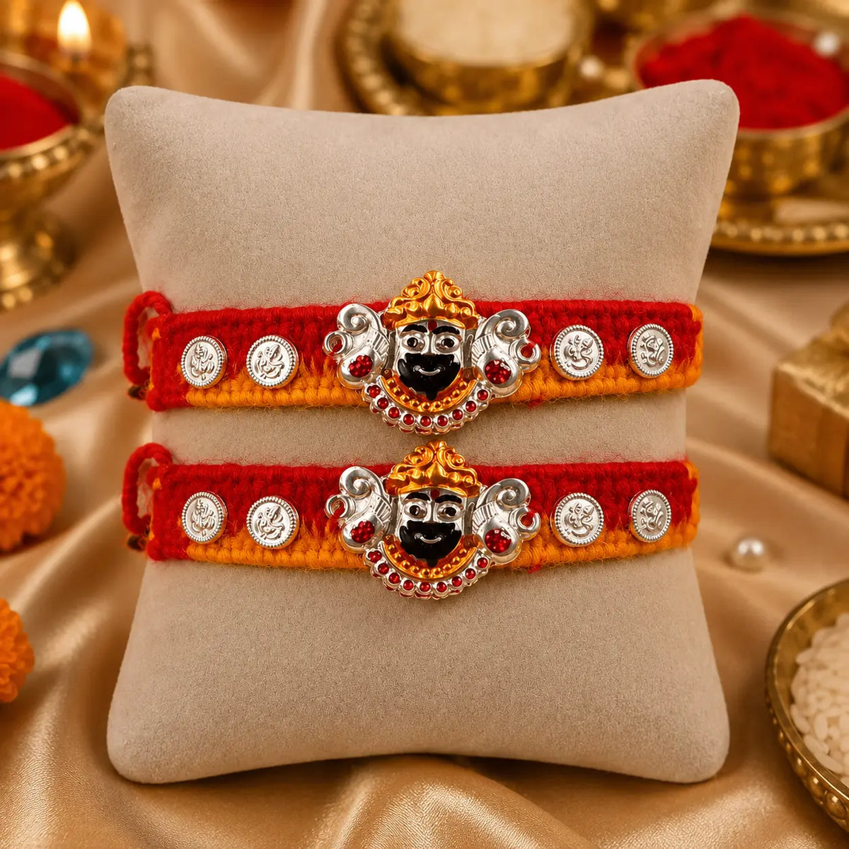 Khatu Shyam Ji Rakhi Designer Ganesh Coin Rakhi