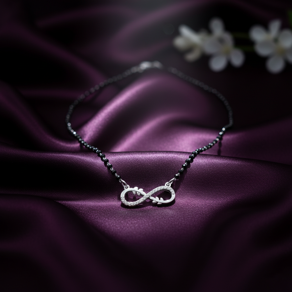 Leaf Infinity Silver Mangalsutra
