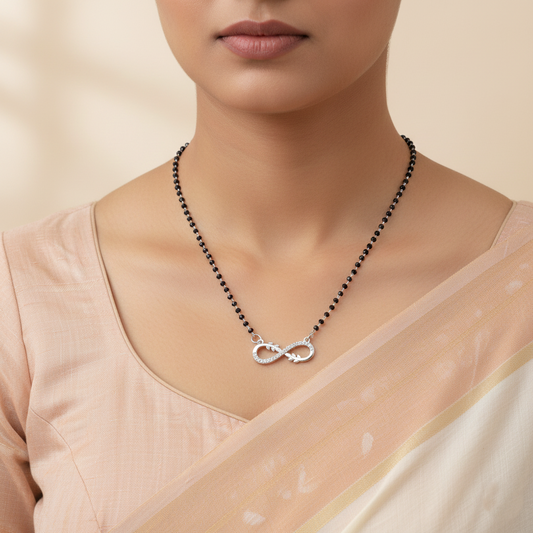 Leaf Infinity Silver Mangalsutra