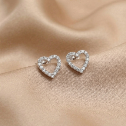 Lightweight Heart Silver Earrings