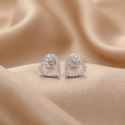 Lightweight Heart Silver Earrings