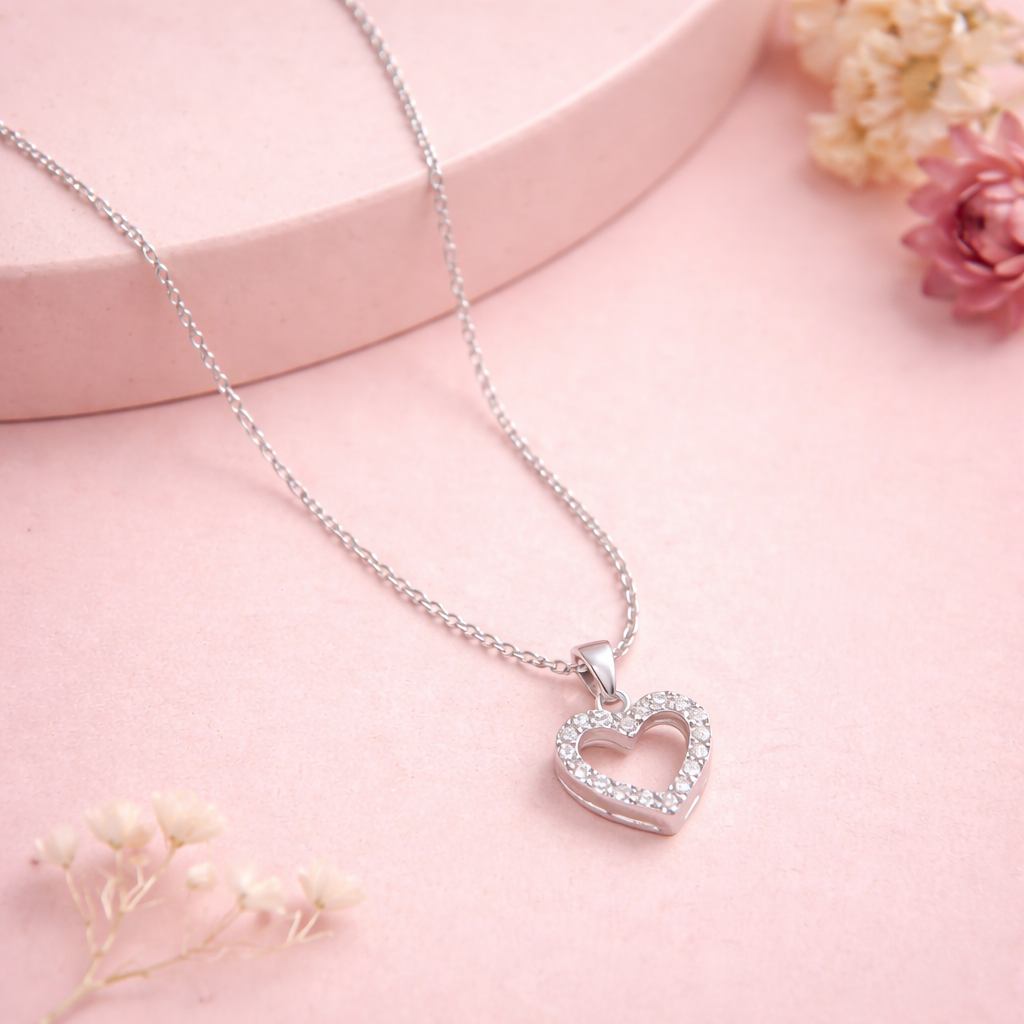 Lightweight Silver Heart Pendent
