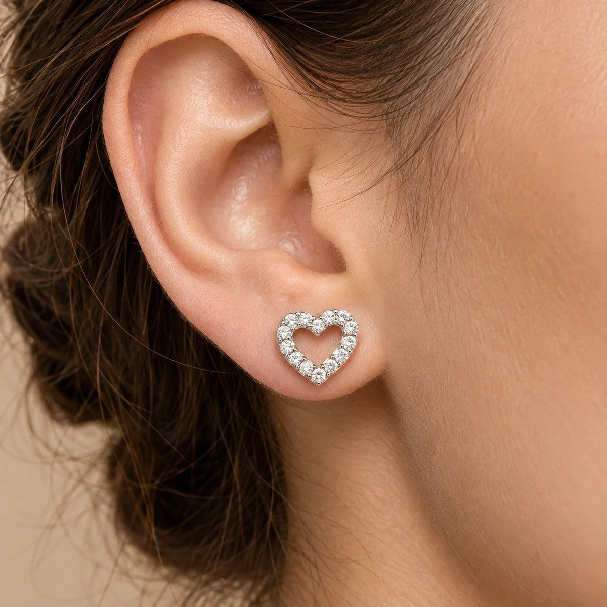 Lightweight Heart Silver Earrings