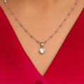 Love Heart Pendant with Crystal Earrings
