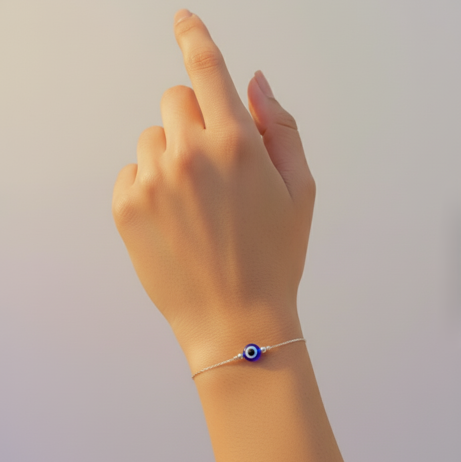 Couple Combo Love & Protection Silver Evil Eye Duo Bracelet