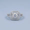 Luxury Double Halo Cushion-Cut Crystal Engagement Ring with Split Shank