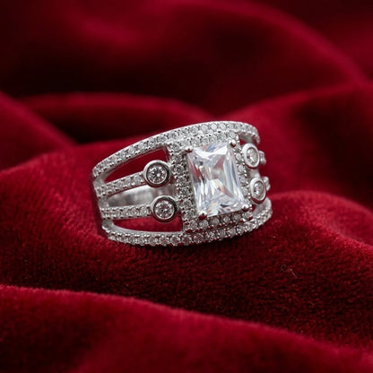 Luxury Emerald Cut CZ Statement Ring for Women