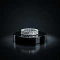 Luxury Emerald Cut Diamond Silver Ring