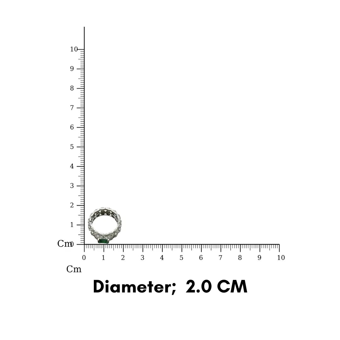 Luxury Emerald Cut Green Stone Diamond Eternity Ring for Women