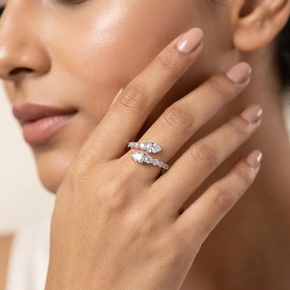 Luxury Pear Cut Diamond Five Stone Ring for Women