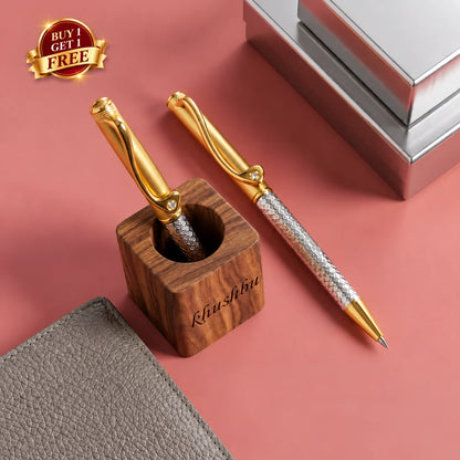 Silver Gold Polish with Heart Design Pen (2 pcs Combo)
