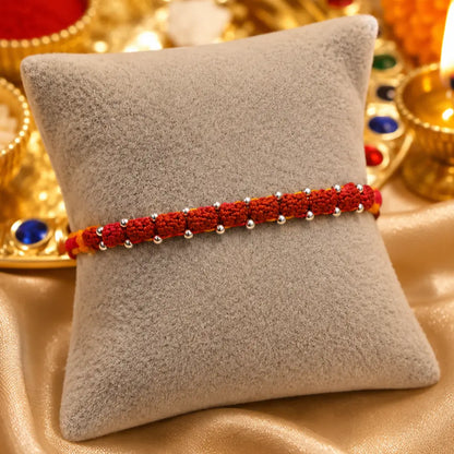 Mahadev Blessings Rudraksh Silver Rakhi