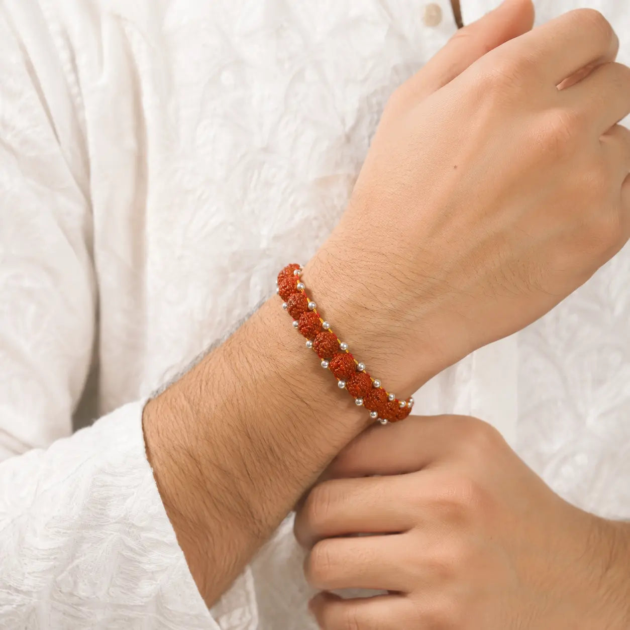 Mahadev Blessings Rudraksh Silver Rakhi