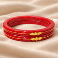 Maroon Bangles with Golden Detailing Classic Collection