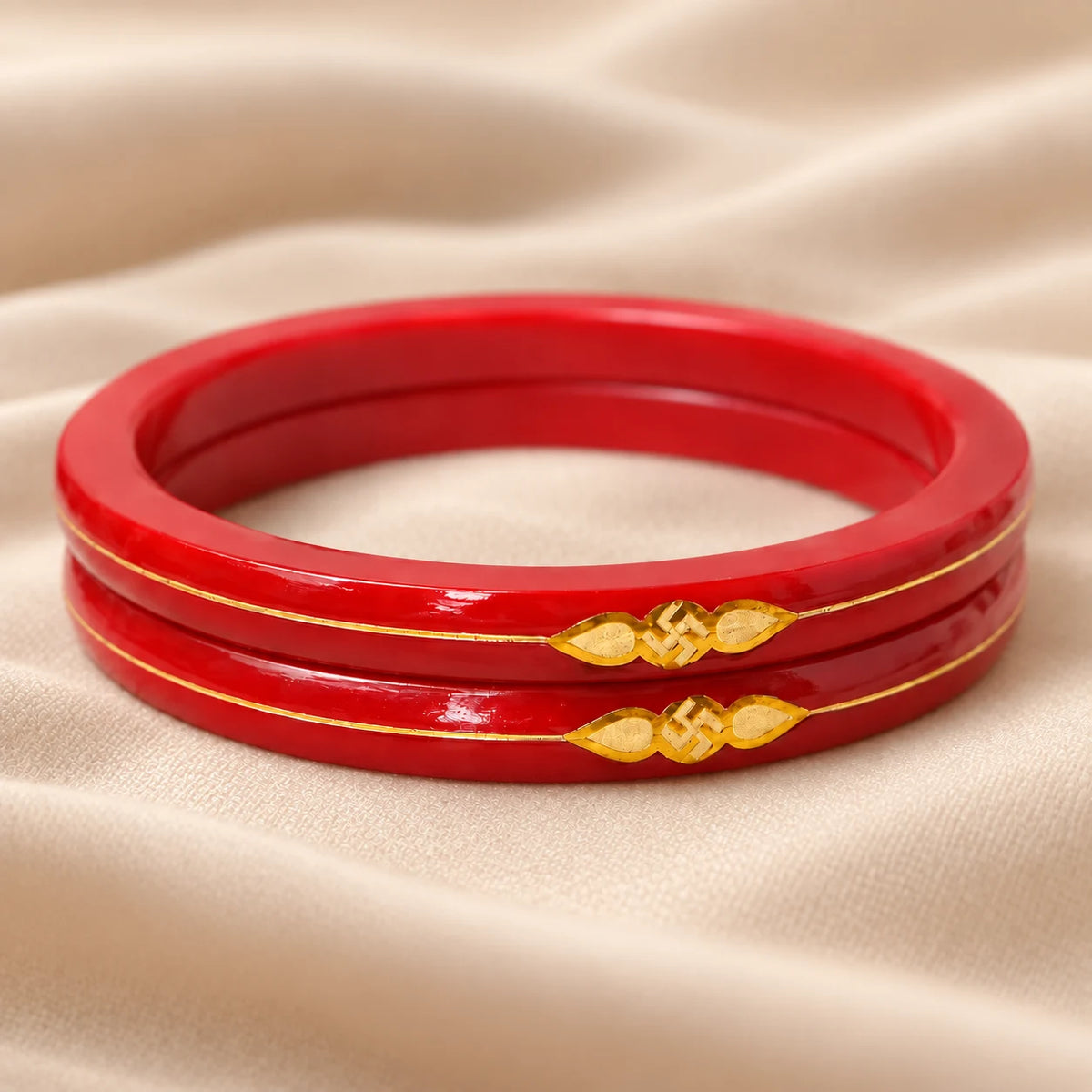Maroon Bangles with Golden Detailing Classic Collection